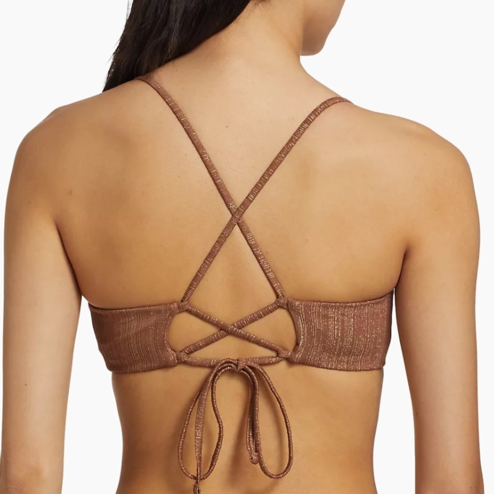 Andie Swim Fiji Bikini Top Women’s in Latte size XS Nwt